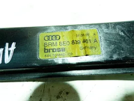 Audi A4 S4 B6 8E 8H Mechanizm podnoszenia szyby tylnej bez silnika 8E0839461A