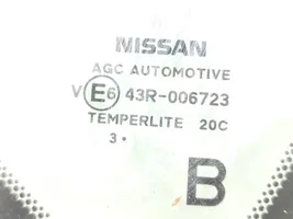 Nissan Pulsar Aizmugurējais virsbūves sānu stikls 43R006723