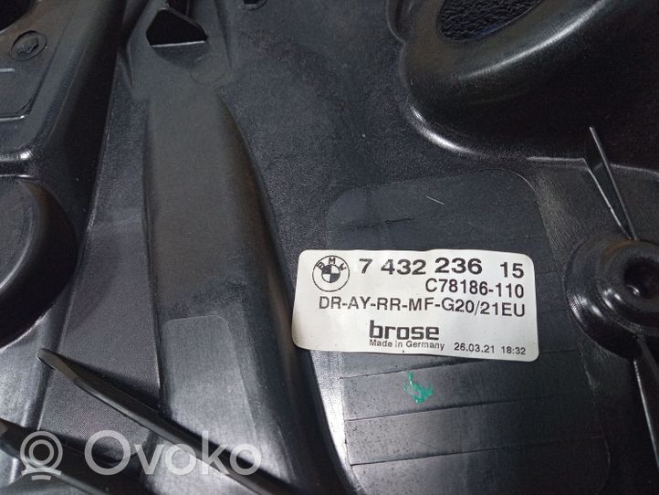 BMW M3 Elektryczny podnośnik szyby drzwi tylnych 7432236