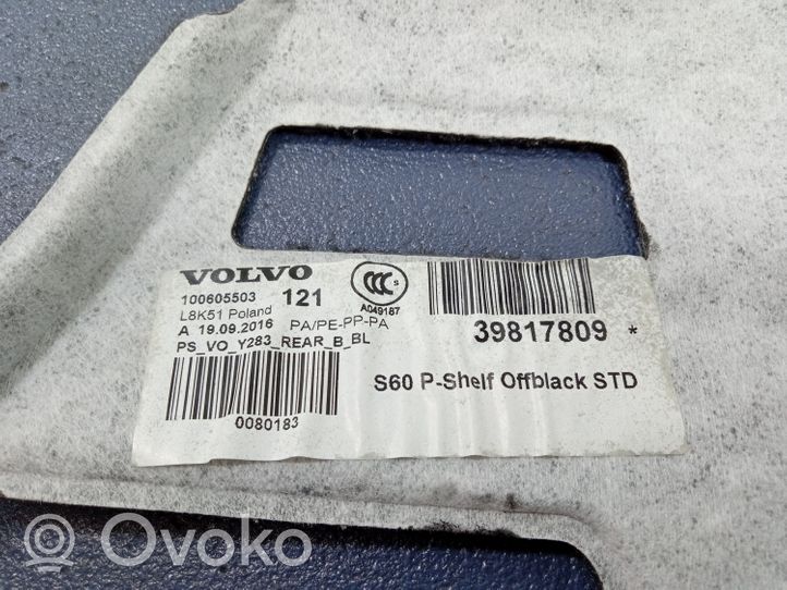 Volvo S60 Grilles/couvercle de haut-parleur arrière 39817809