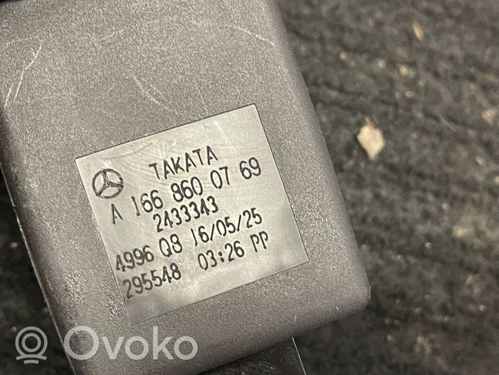 Mercedes-Benz GLE (W166 - C292) Klamra tylnego pasa bezpieczeństwa A1668600769