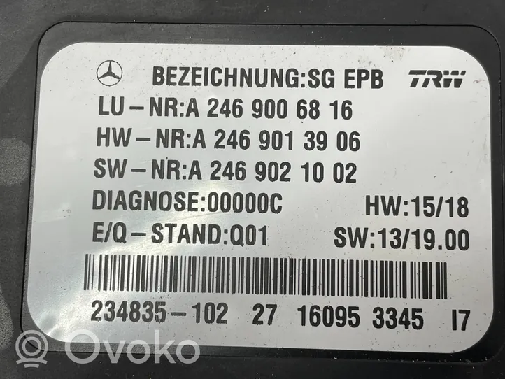 Mercedes-Benz GLE (W166 - C292) Modulo di controllo del freno a mano A2469006816