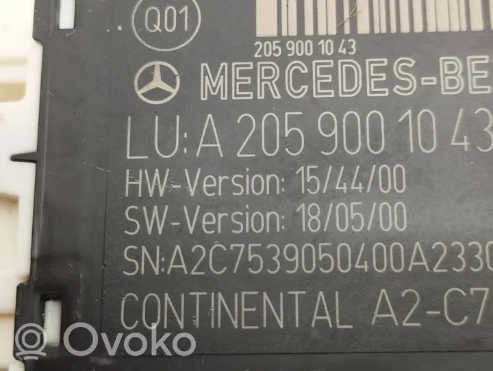 Mercedes-Benz C W205 Muut ohjainlaitteet/moduulit A2059001043
