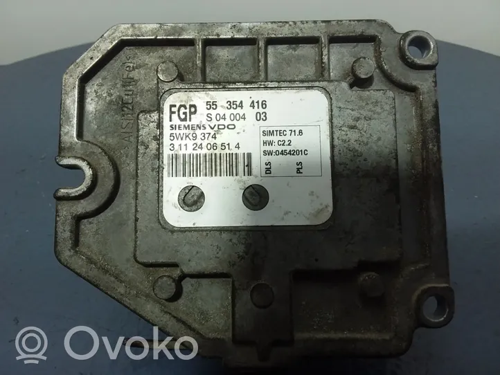 Opel Signum Unité de commande, module ECU de moteur 553544165WK9374