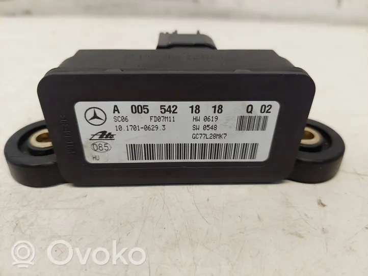 Mercedes-Benz C W204 ESP (elektroniskās stabilitātes programmas) sensors (paātrinājuma sensors) A0055421818