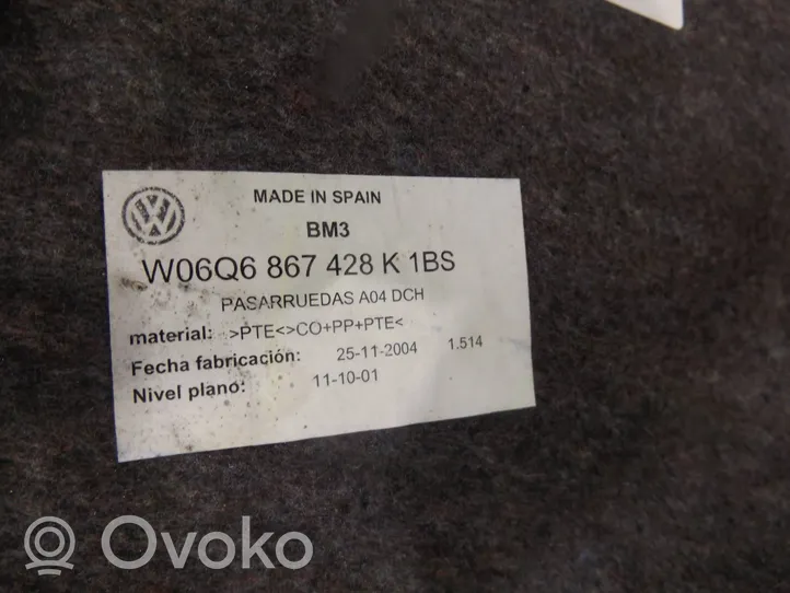 Volkswagen Polo Muu vararenkaan verhoilun elementti 