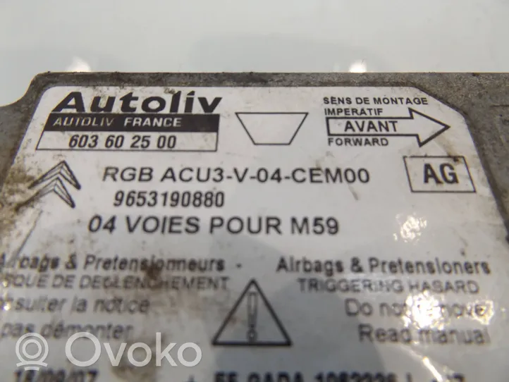 Citroen Berlingo Sterownik / Moduł ECU 9653190880