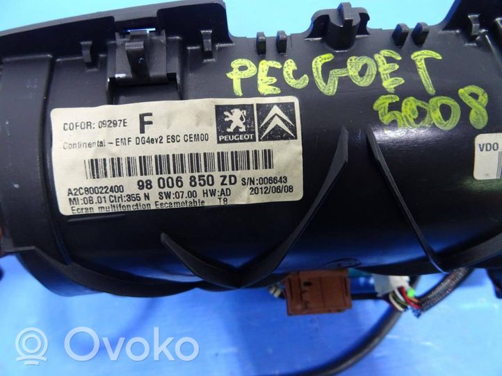 Peugeot 5008 Monitori/näyttö/pieni näyttö 98006850ZD