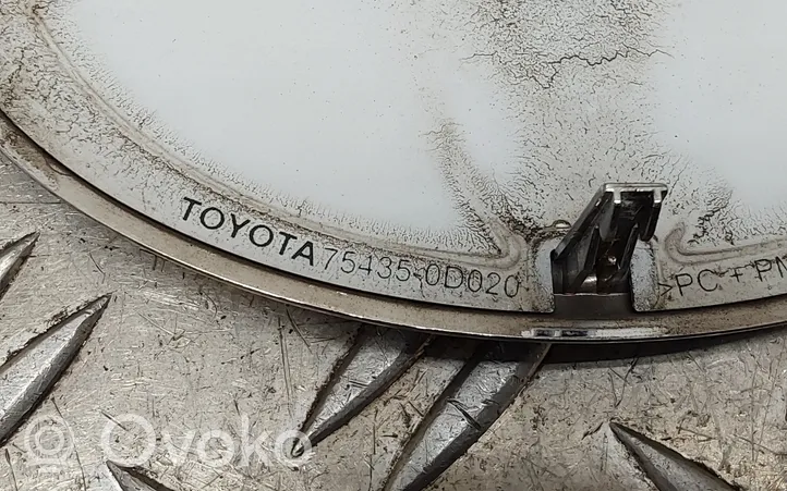 Toyota Yaris Logo, emblème de fabricant 754310D120