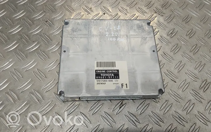 Toyota Corolla Verso AR10 Moottorin ohjainlaite/moduuli 896610F111
