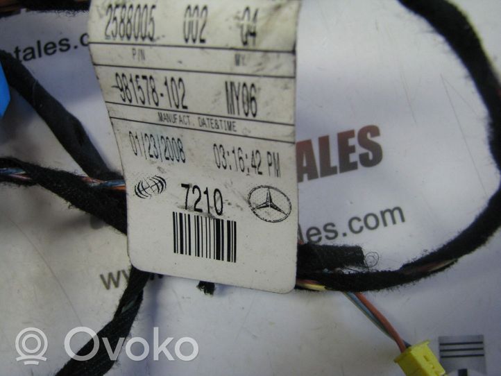 Mercedes-Benz GL X164 Cableado de puerta trasera A0009983802