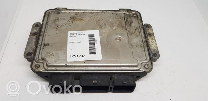 Nissan Primera Moottorin ohjainlaite/moduuli 0281011646