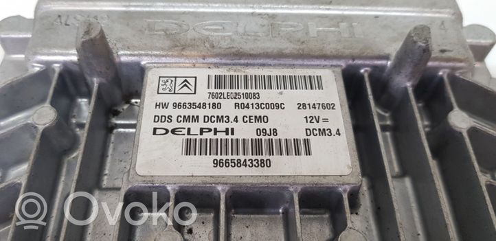 Citroen C5 Moottorin ohjainlaite/moduuli 9665843380