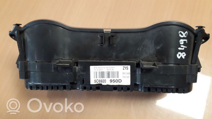 Volkswagen Jetta V Compteur de vitesse tableau de bord 5C6920950D