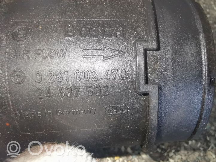 Opel Zafira A Przepływomierz masowy powietrza MAF 0281002478