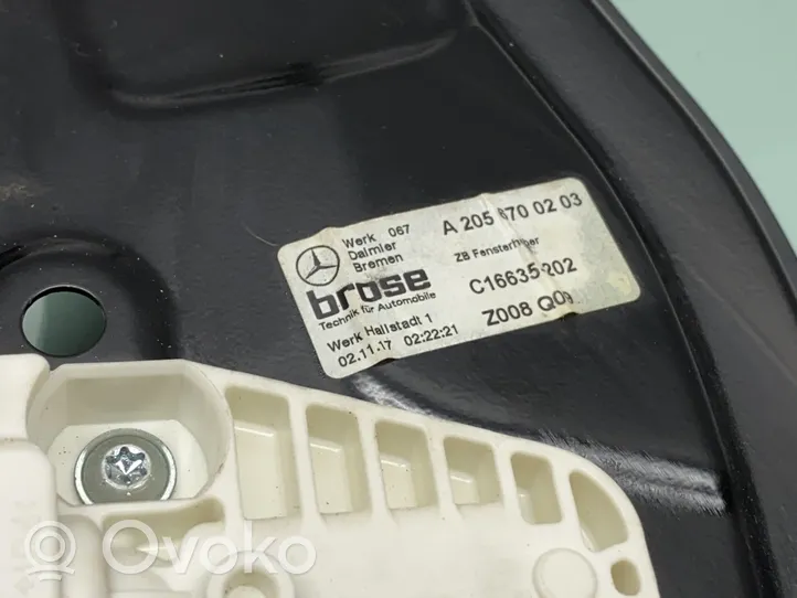 Mercedes-Benz C AMG W205 Mécanisme lève-vitre de porte arrière avec moteur A2056700203