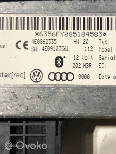 Audi Q7 4L Module unité de contrôle Bluetooth 4E0862335