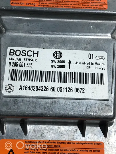 Mercedes-Benz ML W164 Oro pagalvių valdymo blokas A1648204326