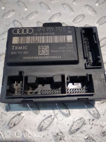Audi A6 S6 C6 4F Oven keskuslukituksen ohjausyksikön moduuli 4F0959792E