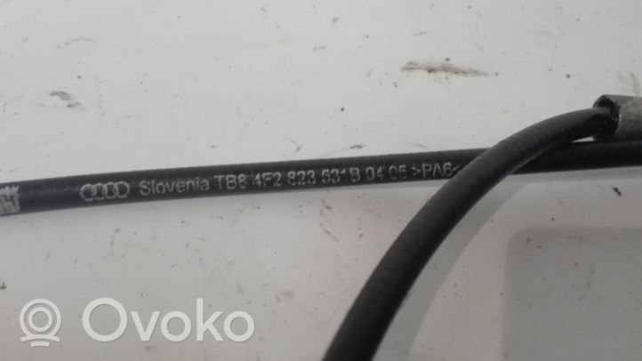 Audi A6 S6 C6 4F Système poignée, câble pour serrure de capot 4F2823531B
