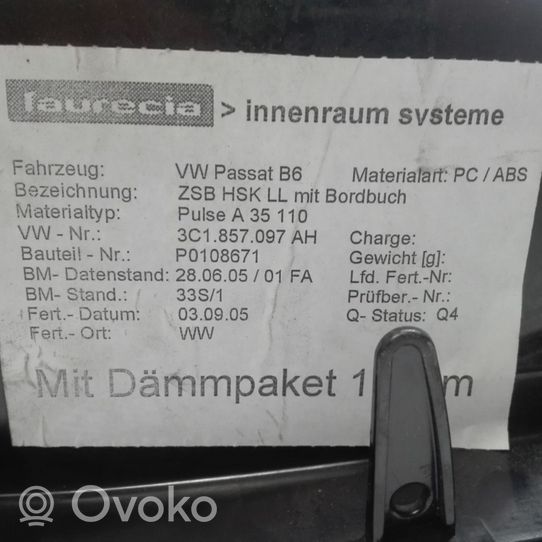 Volkswagen PASSAT B6 Vano portaoggetti 3C1857097AH