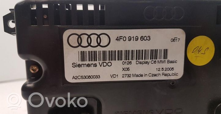 Audi A6 S6 C6 4F Monitor / wyświetlacz / ekran 4F0919603