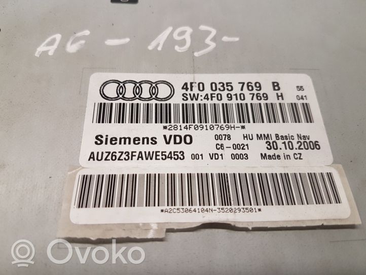 Audi A6 S6 C6 4F Radija/ CD/DVD grotuvas/ navigacija 4F0035769B