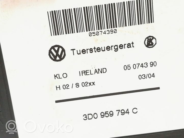 Volkswagen Touareg I Moteur de lève-vitre de porte arrière 3D0959794C