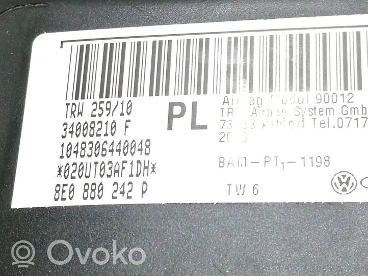 Audi A4 S4 B7 8E 8H Airbag sedile 8E0880242P