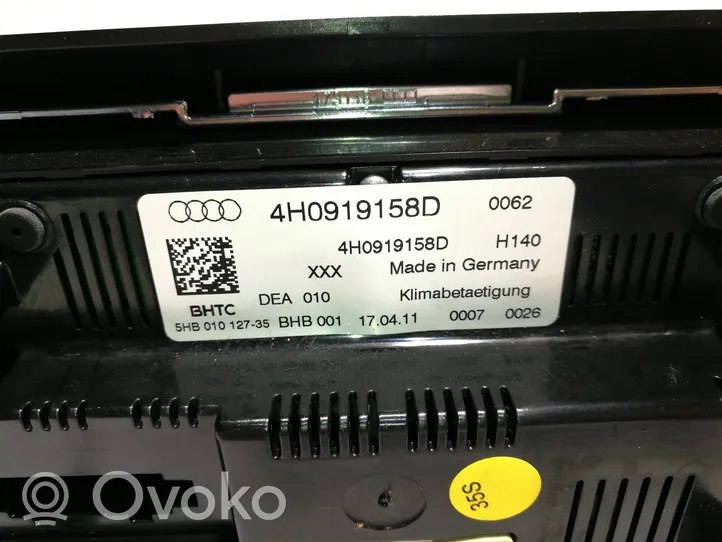 Audi A8 S8 D4 4H Unité de contrôle climatique 4H0919158D