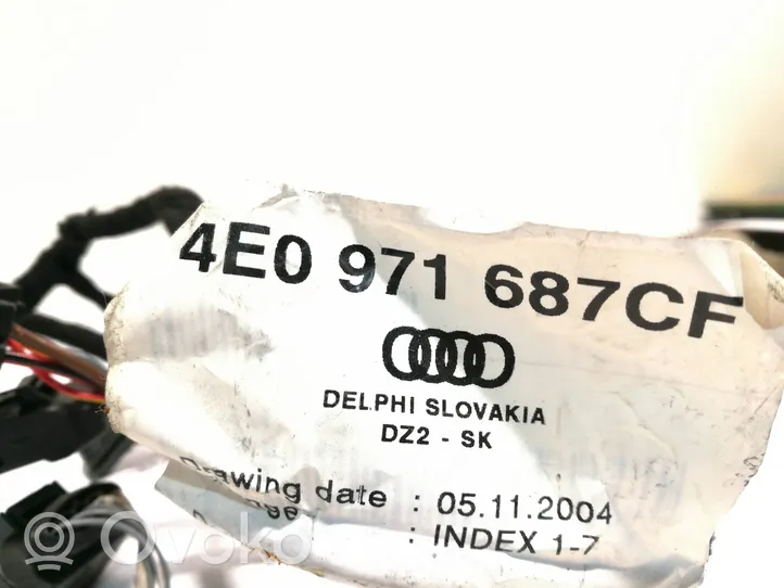 Audi A8 S8 D3 4E Wiązka przewodów drzwi tylnych 4E0971687CF