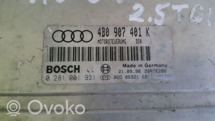 Audi A6 S6 C5 4B Centralina/modulo del motore 4B0907401K