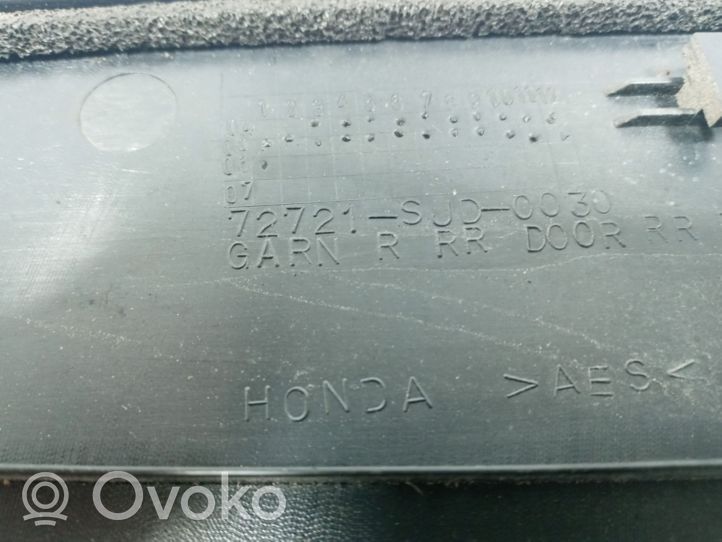 Honda FR-V Rivestimento modanatura del vetro della portiera posteriore 72721SJD0030