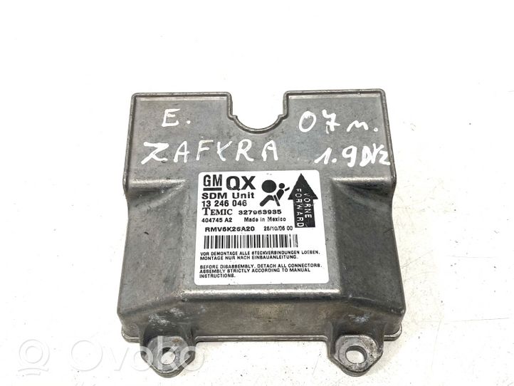 Opel Zafira B Module de contrôle airbag 13246046