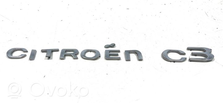 Citroen C3 Emblemat / Znaczek tylny / Litery modelu 