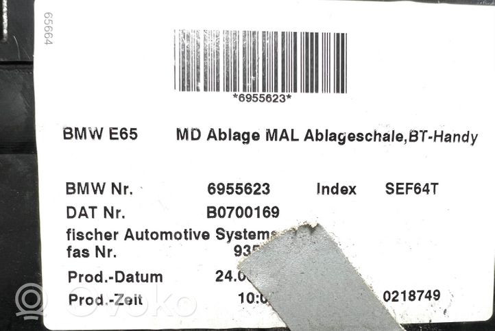 BMW 7 E65 E66 Consolle centrale del vano portaoggetti 6955623