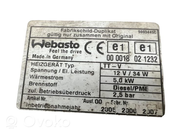 Jaguar S-Type Auxiliary pre-heater (Webasto) 4R8318K463AF