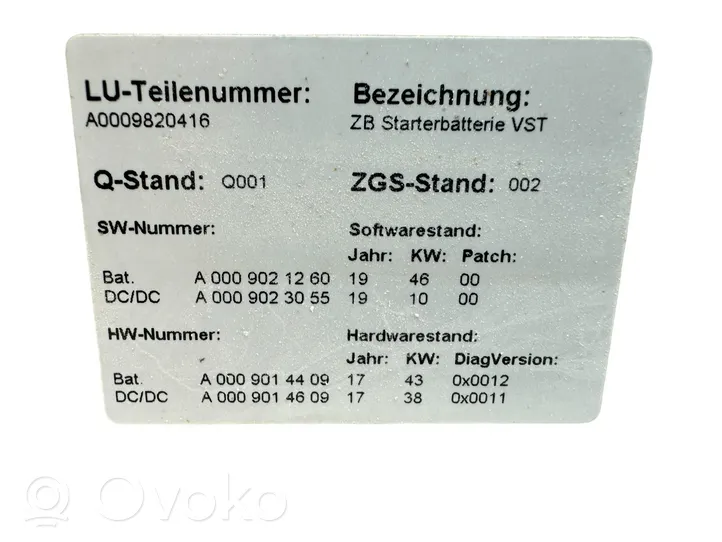 Mercedes-Benz GLS X167 Bateria pojazdu hybrydowego / elektrycznego A0009820416