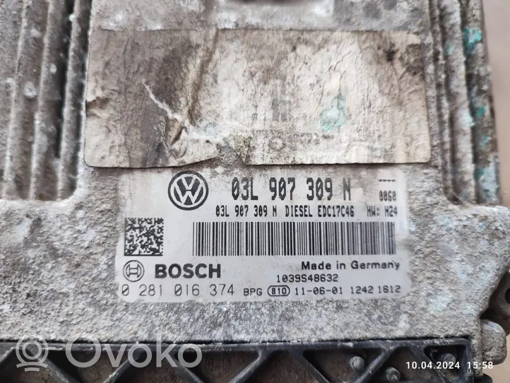 Volkswagen PASSAT B7 Dzinēja vadības bloks 03L907309N