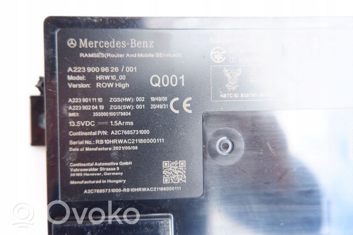 Mercedes-Benz S W223 Muut ohjainlaitteet/moduulit A2239009626