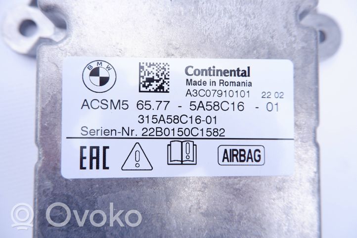 BMW 3 G20 G21 Module de contrôle airbag 5A58C16