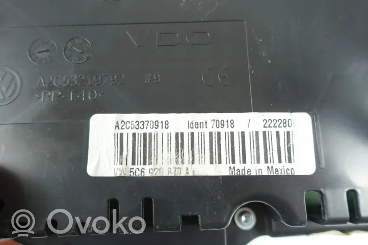 Volkswagen Golf VI Tachimetro (quadro strumenti) 5C6920870A