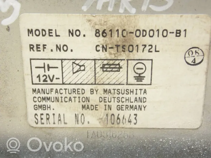 Toyota Yaris Panel / Radioodtwarzacz CD/DVD/GPS FA031625B