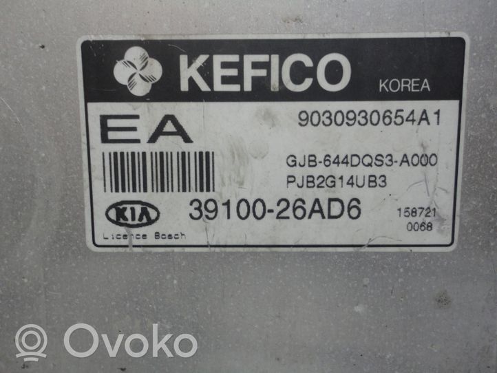 KIA Rio Komputer / Sterownik ECU i komplet kluczy 39100-26AD6