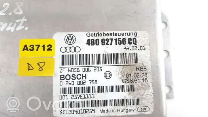 Audi A6 S6 C5 4B Vaihdelaatikon ohjainlaite/moduuli 4B0927156CQ
