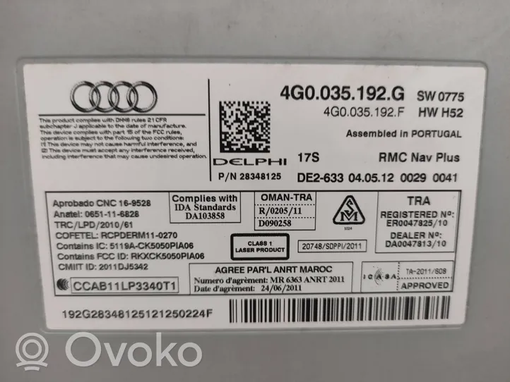 Audi A7 S7 4G Unità principale autoradio/CD/DVD/GPS 4G0035192G