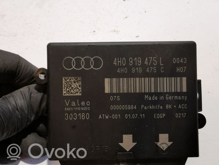 Audi A7 S7 4G Unité de commande, module PDC aide au stationnement 4H0919475L