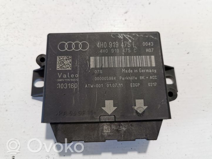 Audi A7 S7 4G Unité de commande, module PDC aide au stationnement 4H0919475L