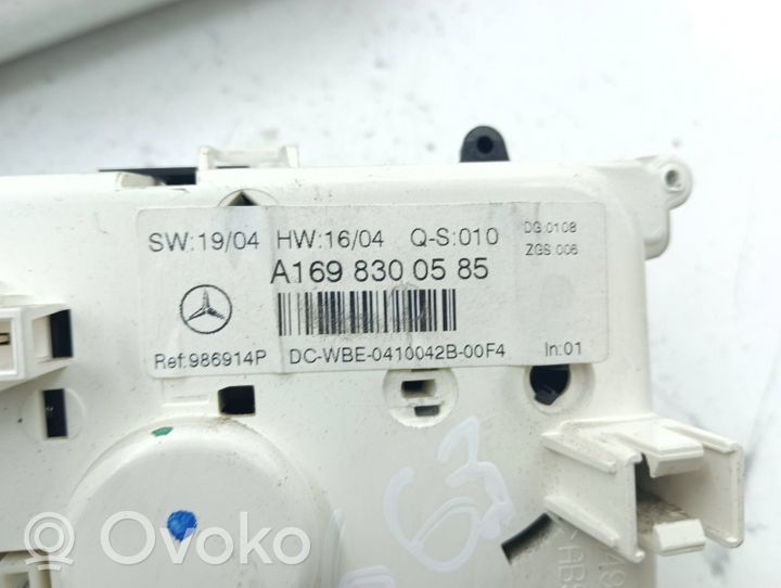 Mercedes-Benz A W169 Ilmastoinnin ohjainlaite A1698300585