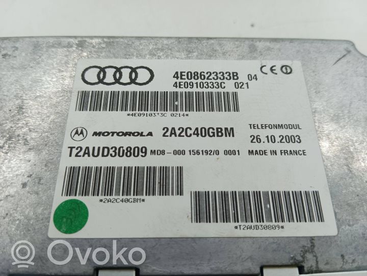 Audi A8 S8 D3 4E Puhelimen käyttöyksikkö/-moduuli 4E0862333B